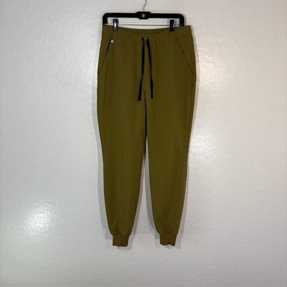 FIGS Jogger Pants Mens Medium Green Polyester Blend Drawstring Medical Scrub - Picture 1 of 8